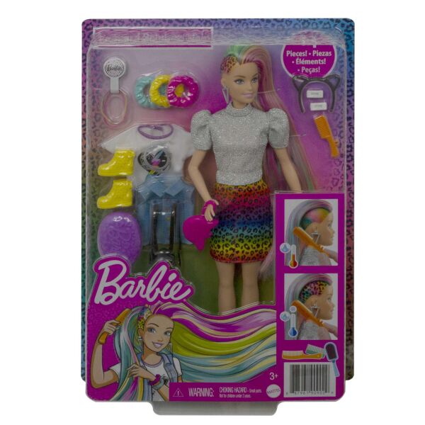 MATE-GRN81 BARBIE LEOPAR DESENLI SACLAR BEBEGI 6