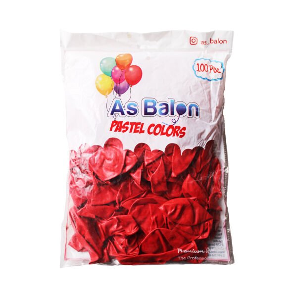 ERB-HEL IC-KIRMIZI HELYUM IC KIRMIZI PASTEL BALON 100LU 50